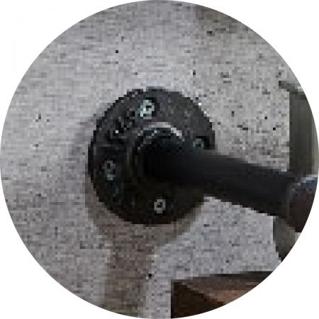 Use cast iron discs to fix, implant expansion screws into the wall, and then fix with self-working screws, the frame is stable and strong.